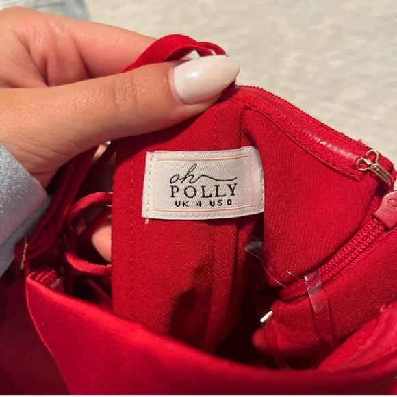 Oh Polly Red Strapless Mini Dress - Picture 4 of 4
